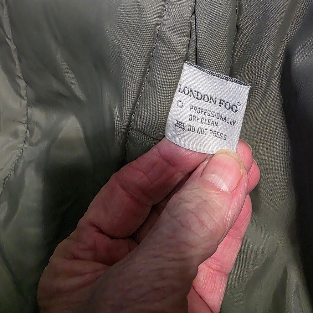 London Fog Classic Double Breasted Trench Coat Women's Size 12 Reg Olive Belted - Picture 5 of 13